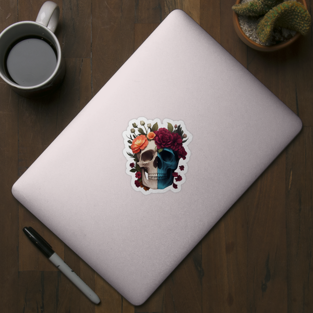 Floral skull by PrintSoulDesigns